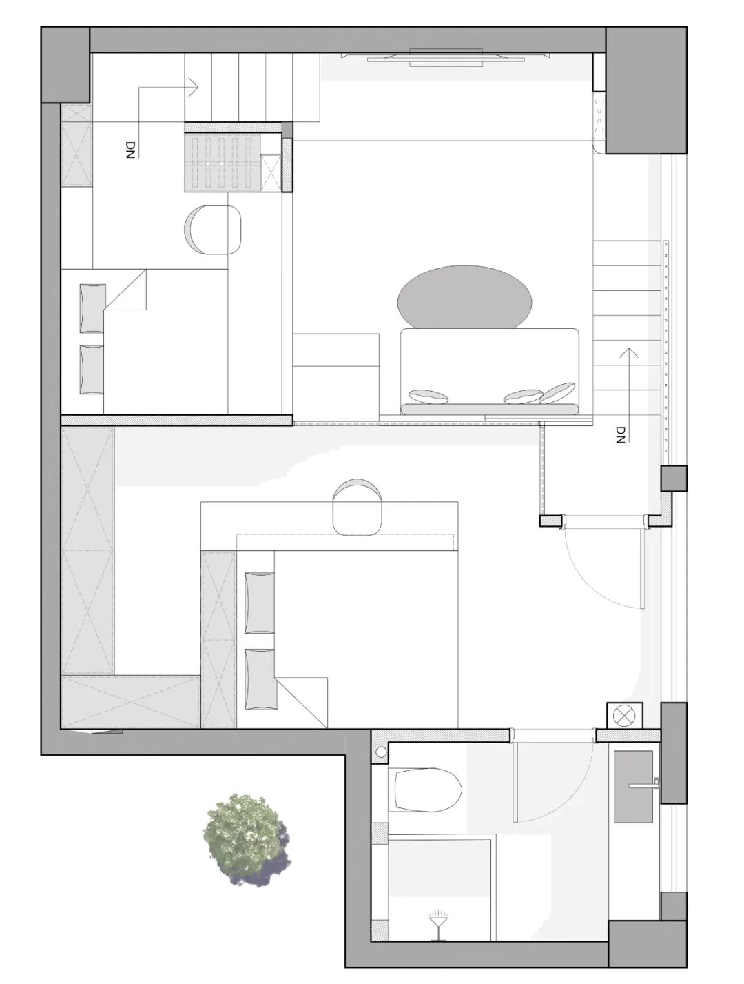 原屋照片单层40㎡，还要两居室？4.3m还想做复式？